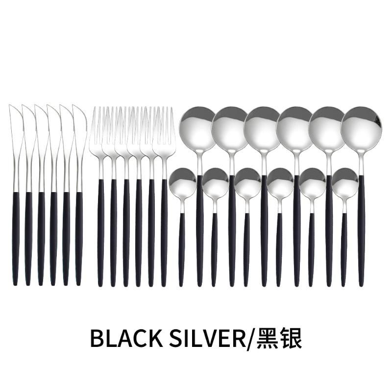 24pcs Sliver Black