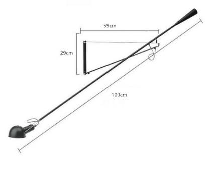 Cuerpo negro de 100 cm con cable de cable.