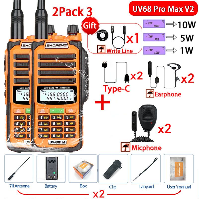 V2 Turuncu 2 Pack 3-USB fişi