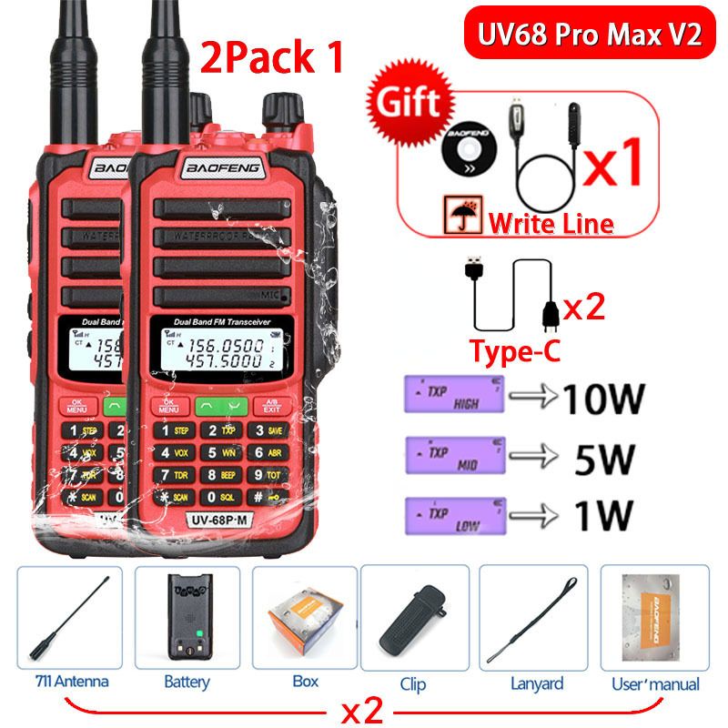 V2 red 2pack 1-usb plug