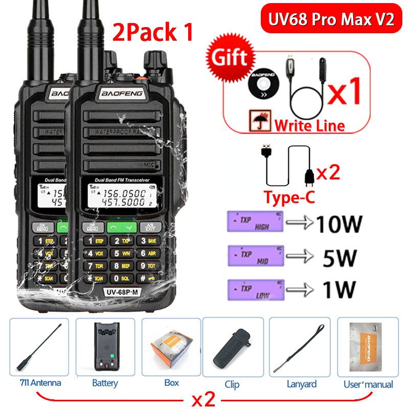 V2 Black 2Pack 1-USB Clop