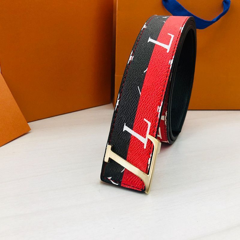 4#gold buckle + Black and red belt