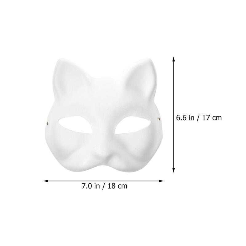 Therian Fox Plastic Mask White /blue/ Red / Black Animal Mask