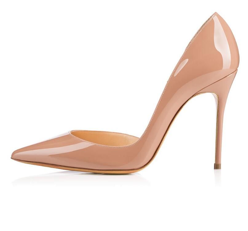 dark nude patent leather