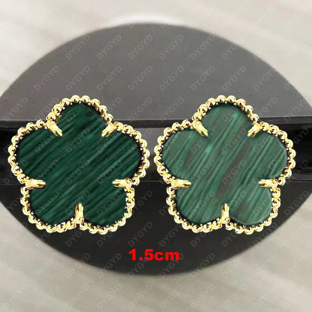 Green-15mm-Rose Gold Ear Stud