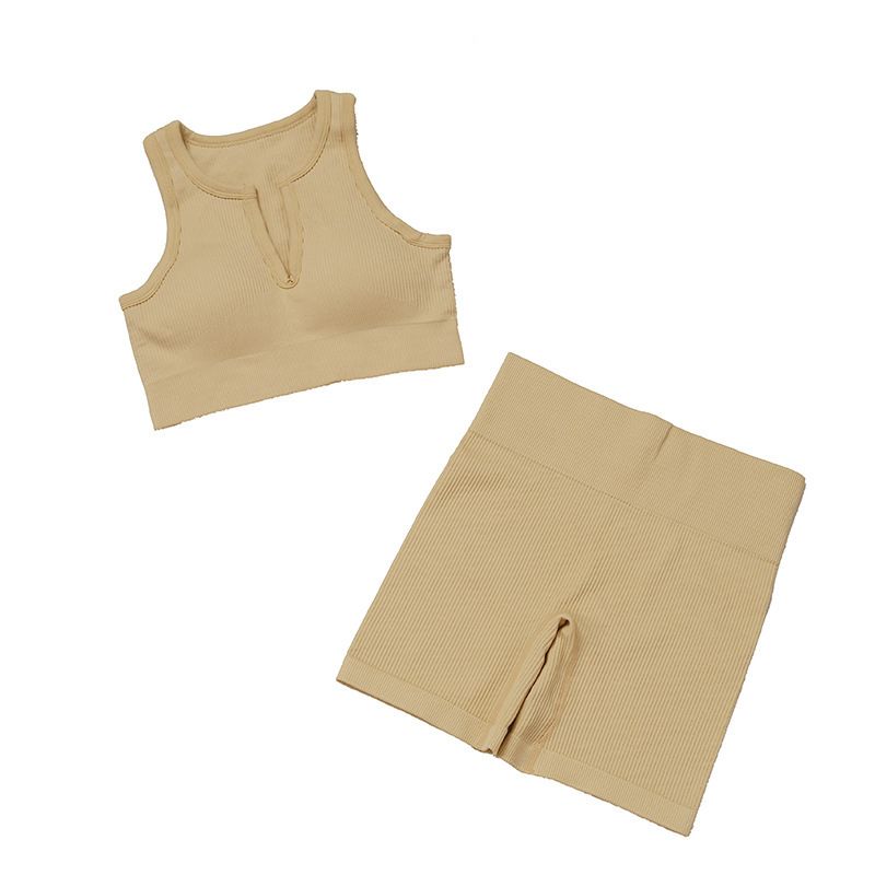 beige V shorts