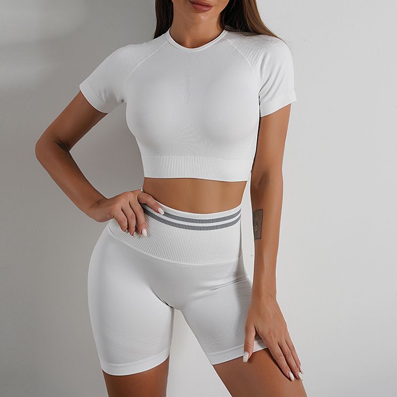 white shorts set