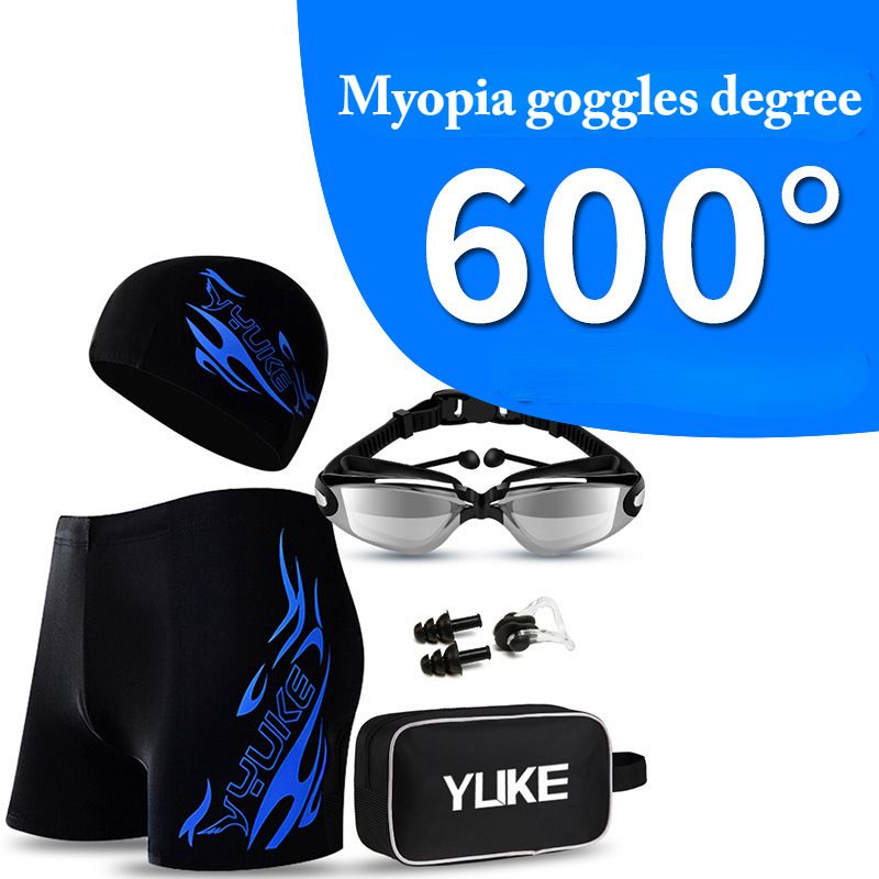 Ensemble de lunettes de natation bleues à 600 degrés