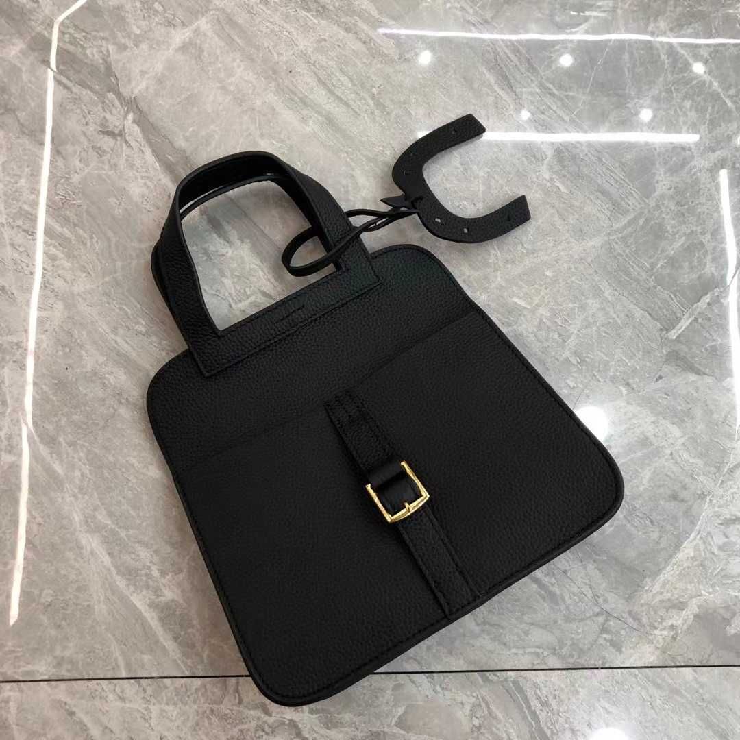 Black gold buckle large 28cm hazan bag