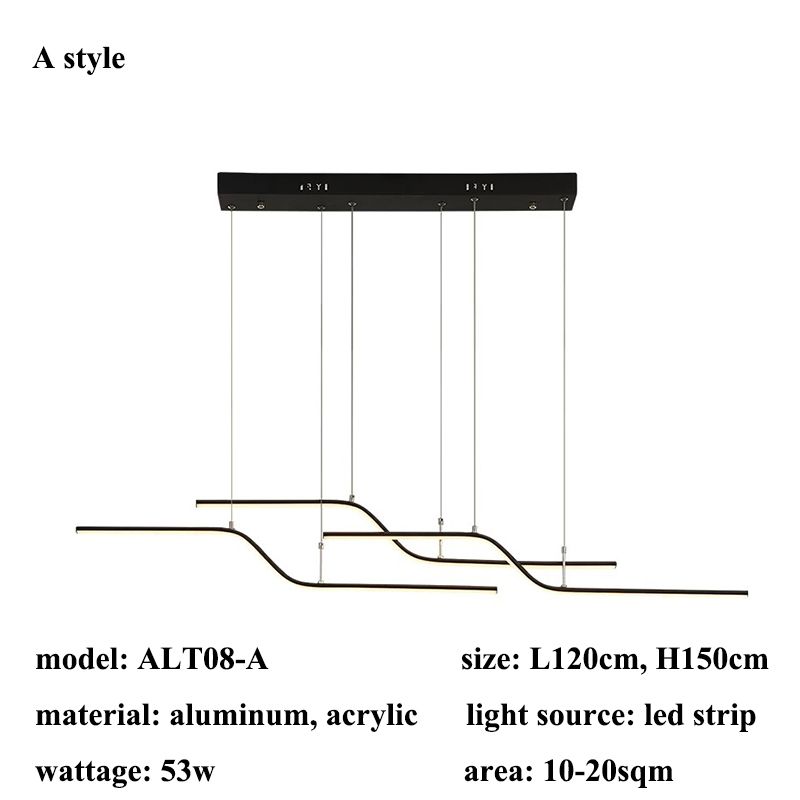 نمط A-L120cm مصباح الأسود جسم دافئ