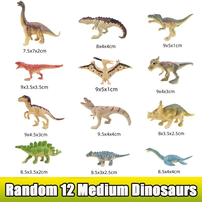 12 medelstora dinosaurier