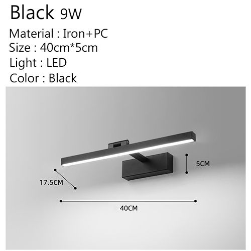 Svart 9W varm vit (2700-3500k)