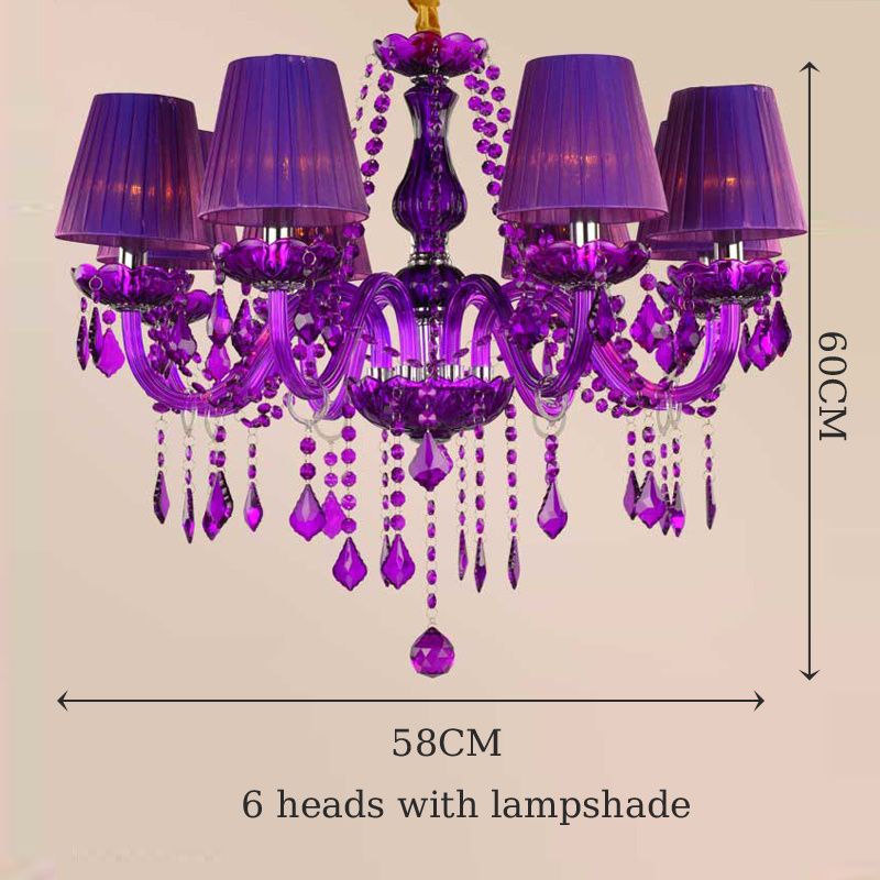 Purple With Shade 6-head No Bulb