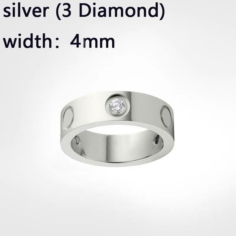 4mm Silver with Diamond