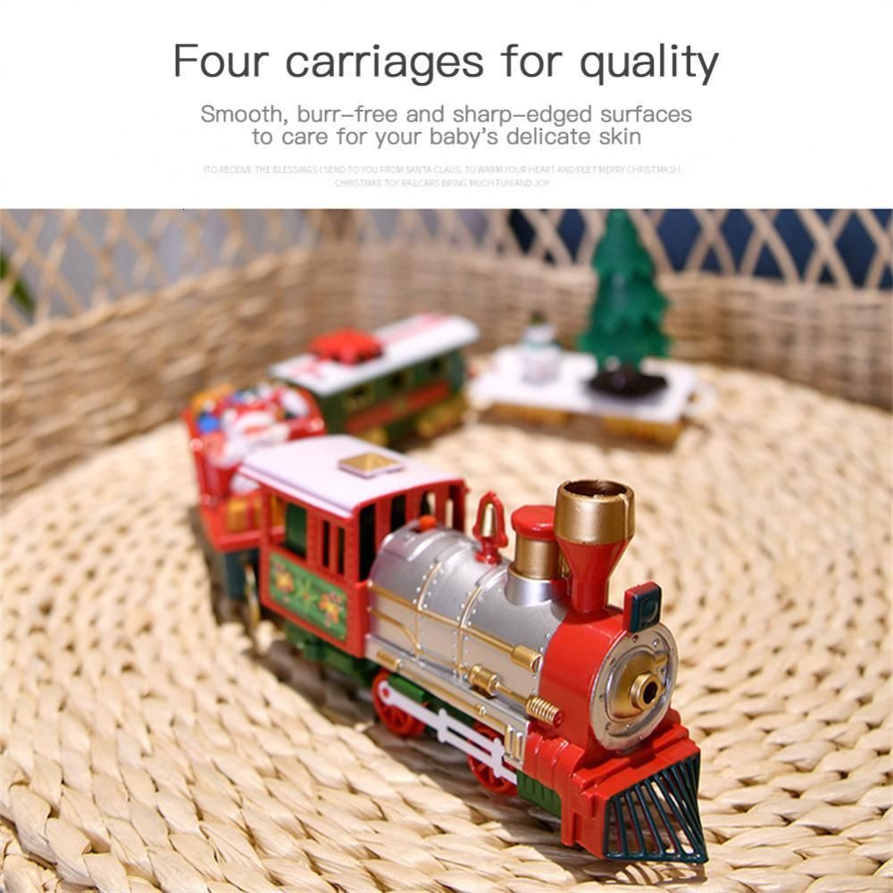 Presente de brinquedo de Natal infantil Xmas Trem Definir Trilhos  Ferroviários Brinquedos Xmas Trem Presente para Crianças Festa de Natal  Árvore de Natal Decor Train