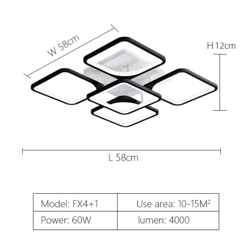 4 i 1 Czarna aplikacja z RC Dimmable