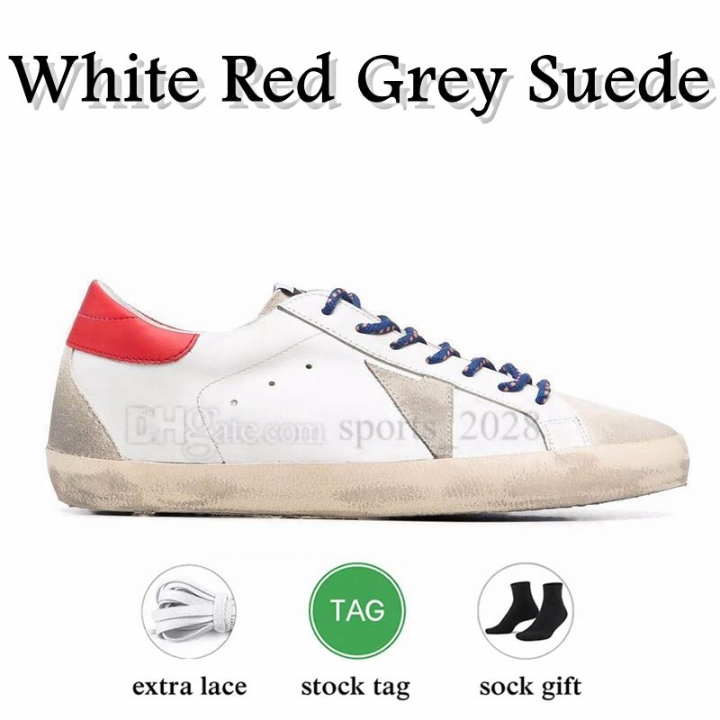 A49 White Red Grey Suede