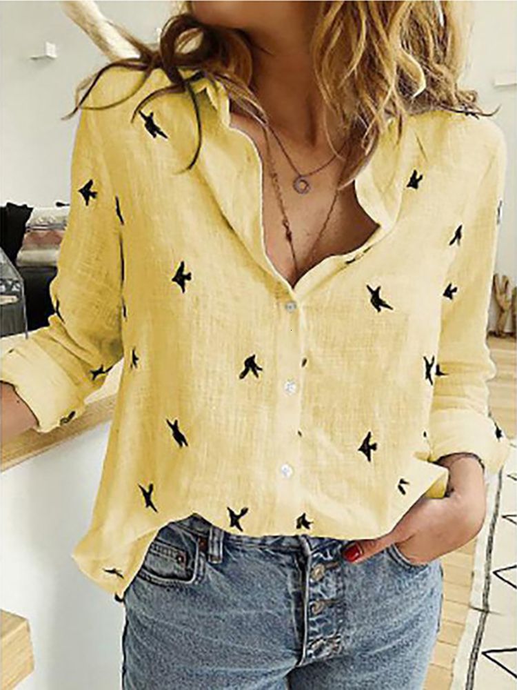 birds print yellow