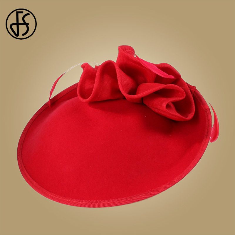 red fascinator hat