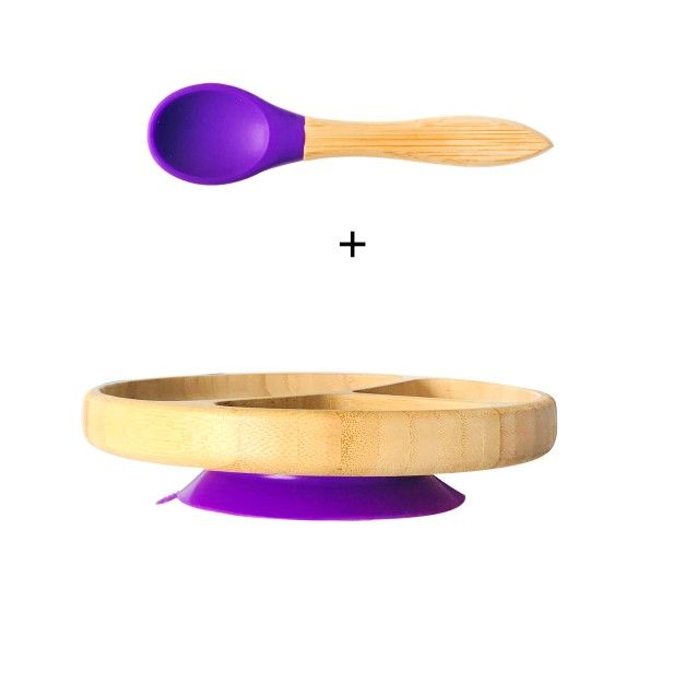 Violettplate andspoon.