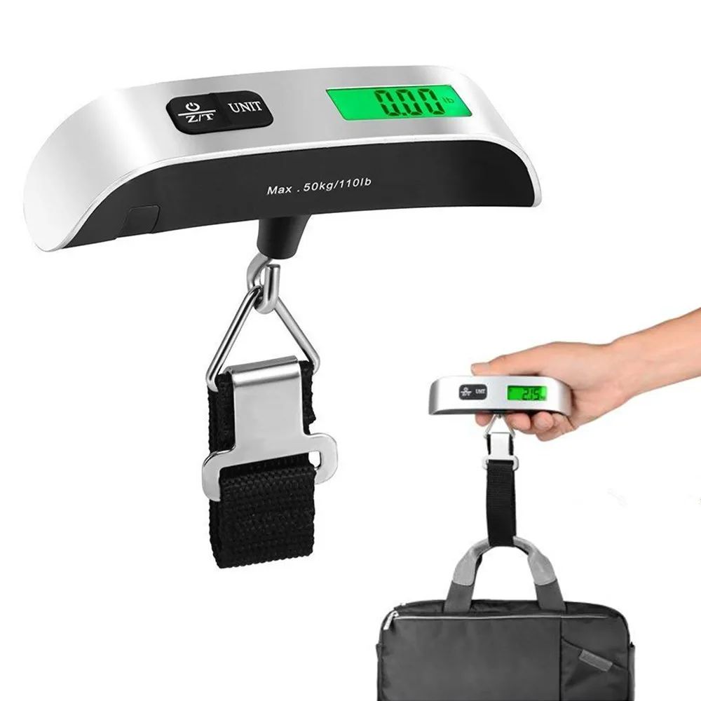 PORTABLE 50kg Digital Travel Handheld Weighing Luggage SCALES Bag USA