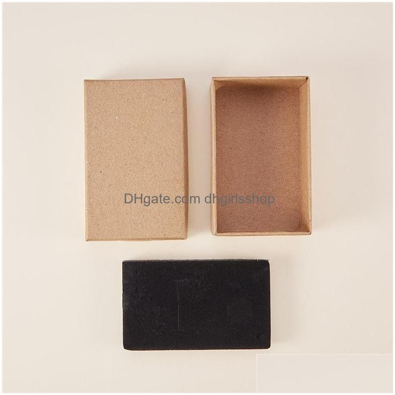 24pcs Kraft Jewelry Box Gift Cardboard Boxes for Ring Necklace Earring  Womens Jewelry Gifts Packaging with Sponge Inside