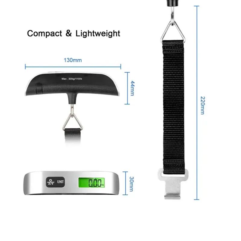 Portable Luggage Scale High Precision Travel Digital Hanging Scales With  Hook LCD Display 50kg 110lbs Electronic Fishing Weighs Weight Balance Tool Weight  Scale Suitcase Handheld Scale Baggage Digital Scale Perfect for Travel