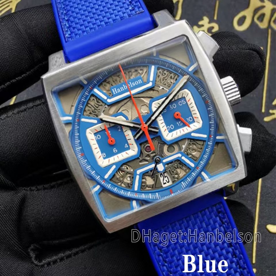 16. Steel Case Blue Rubber Strap