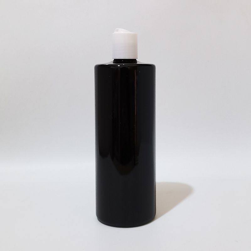 500ml black bottle white plastic