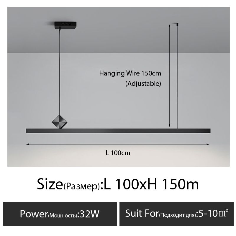 L100cm-black Neutral light 4000K