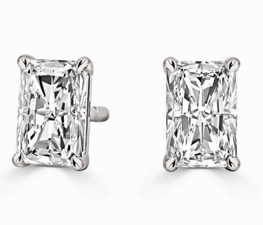 الذهب الأبيض 10x8mmx2pcs (6.5ct)