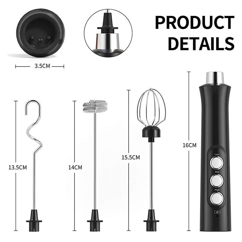 Milk Frother Handheld and Egg Beater Electric Foam Whisk For Lattes and  Coffee Drink Mixer