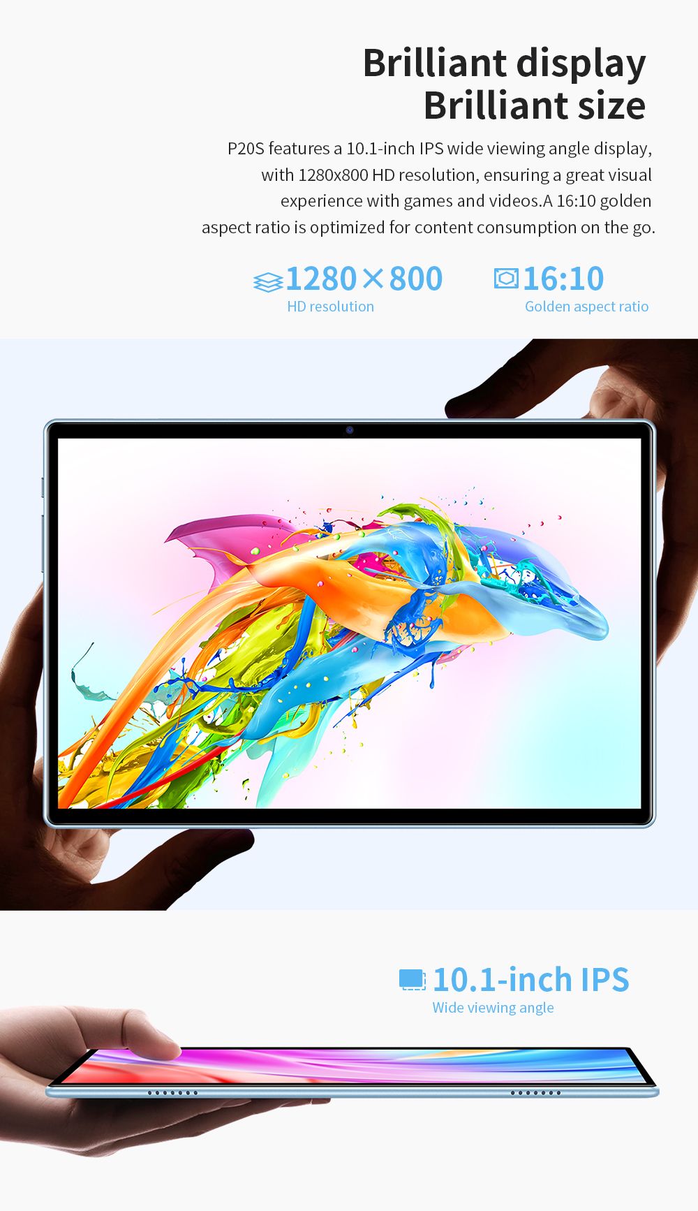 Teclast P20S Octa Core 10.1 4GB 64GB ROM HD Android 12 Tablet