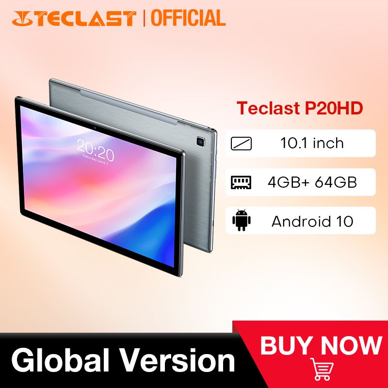 Teclast P20HD 10.1 Android 10 Tablet 1920x1200 SC9863A Octa Core 4GB RAM  64GB ROM 4G Network AI Speed-up Tablets PC Dual Wifi
