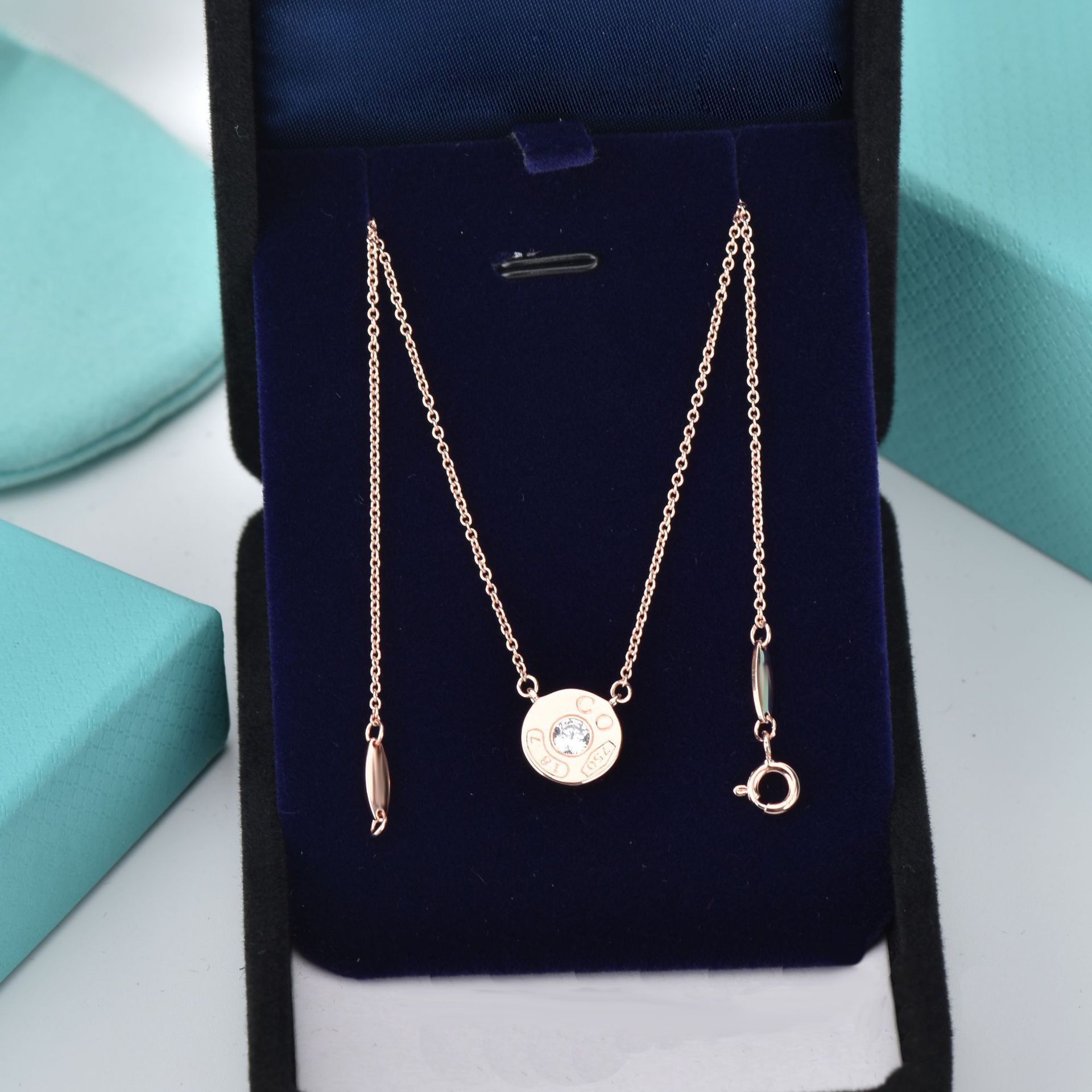 No13. Rose Gold Necklace 45cm with Box