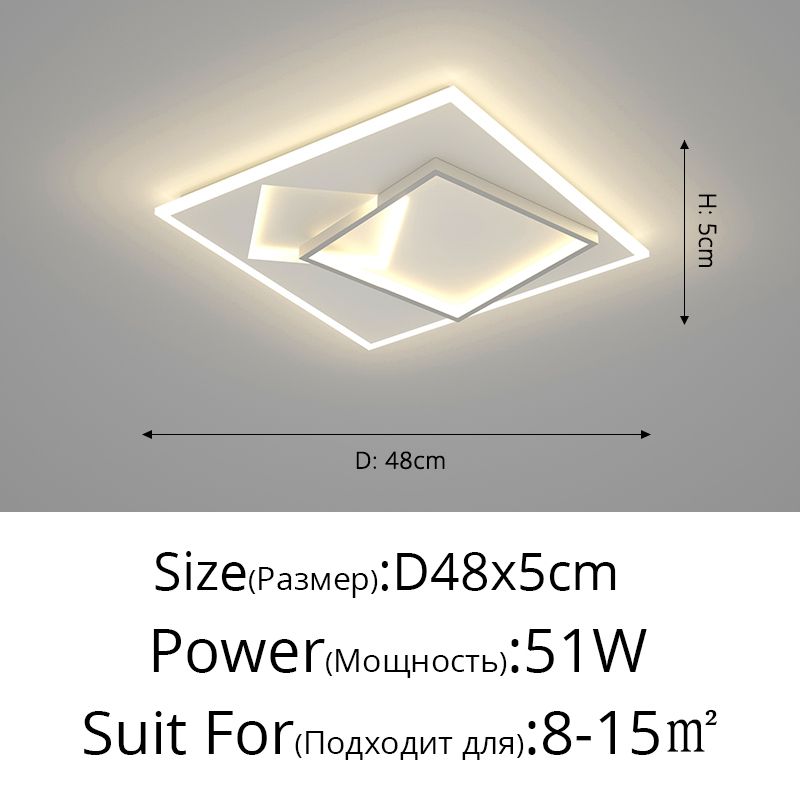 D 48x48x5cm 51W白色光