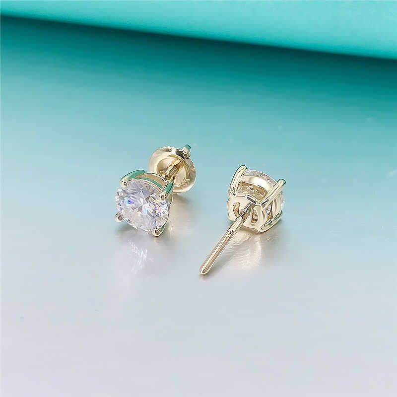 Oro giallo 10 carati + moissanite da 6,5 mm