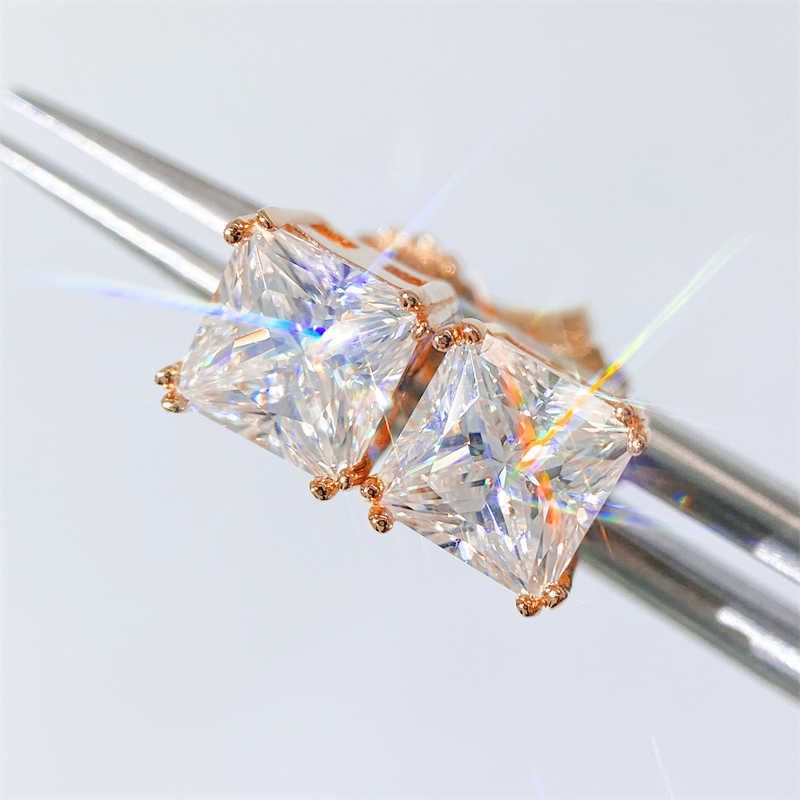 Rose Goud-5x7 Mm Moissanite 925 Zilver