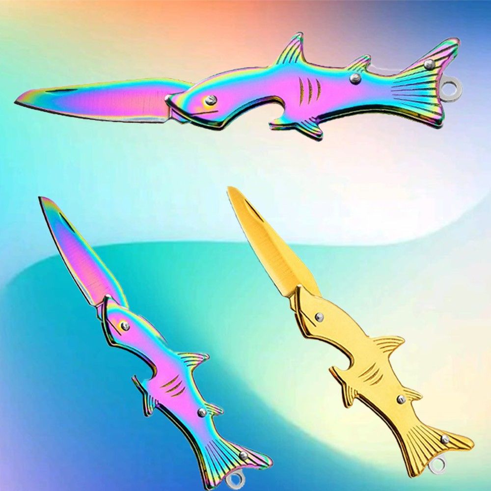 3 Farben Shark Stil Schlüssel Messer Mini Klapp Messer Schlüsselbund Messer  Outdoor Camping Jagd Messer Frau Mann Tasche Anhänger EDC Werkzeug  Hi2928476 Von 0,95 €