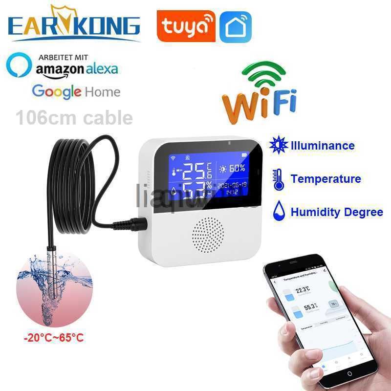 Smart Home Control Tuya WiFi Temperature Sensor Humidity Detector Smart  Home Thermometer Alarm With Screen Display Support Alexa Google Assistant  X0721 X0807 From Qiuti20, $18.15