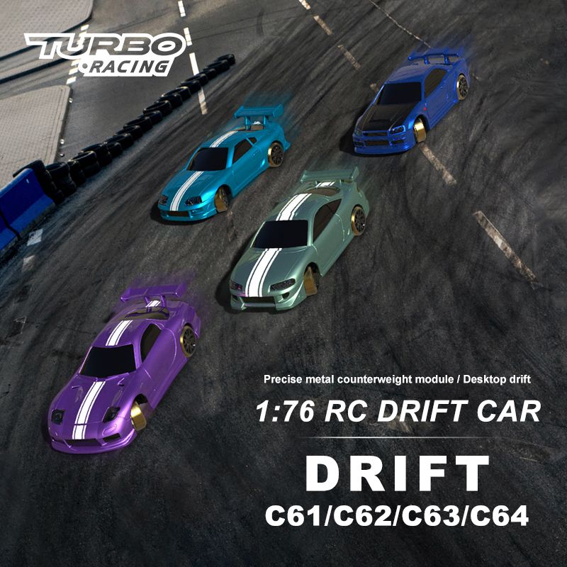 Turbo Racing 1 : 76 C64 C73 C72 C74 Drift RC Carro Com Rádio Giroscópio Kit  RTR De Controle Remoto Proporcional Completo Para Crianças E Adultos