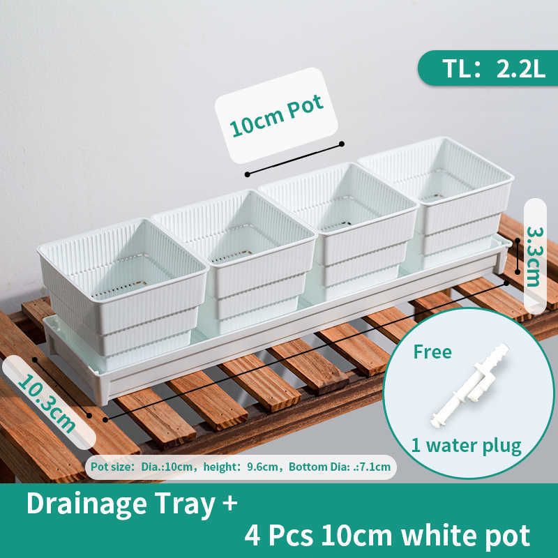 4 krukor 1tray w