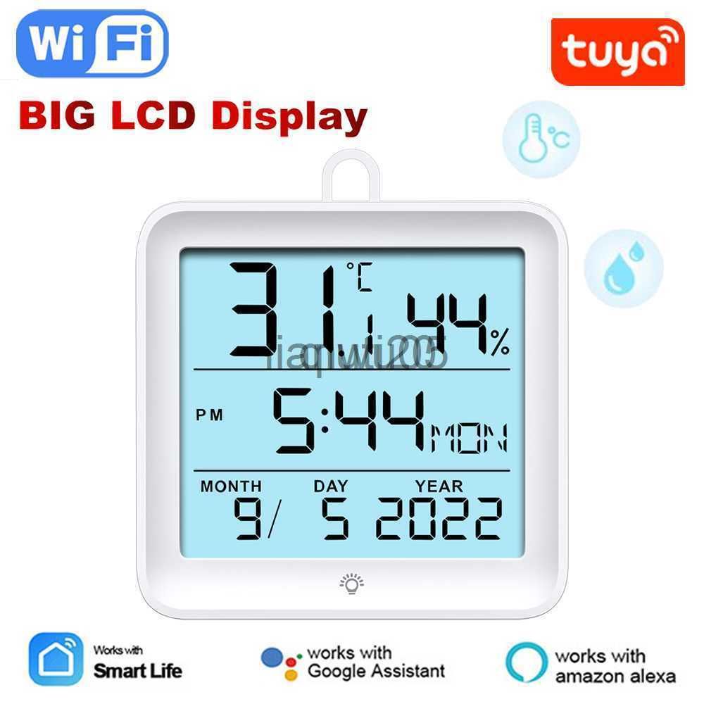 Tuya Smart WIFI Temperature And Humidity Sensor Indoor Hygrometer  Thermometer With Large Backlight LCD Display Support