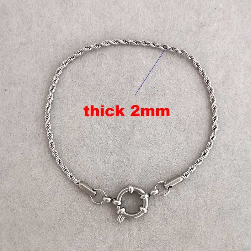 Bracciale in argento da 2 mm 14,5 cm