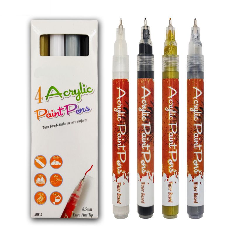Marqueur Peinture Acrylique, 24 Couleurs Feutre Acrylique pour Roche, 1-5mm  Double Pointe Peinture Acryliques,Peintures Acryliques