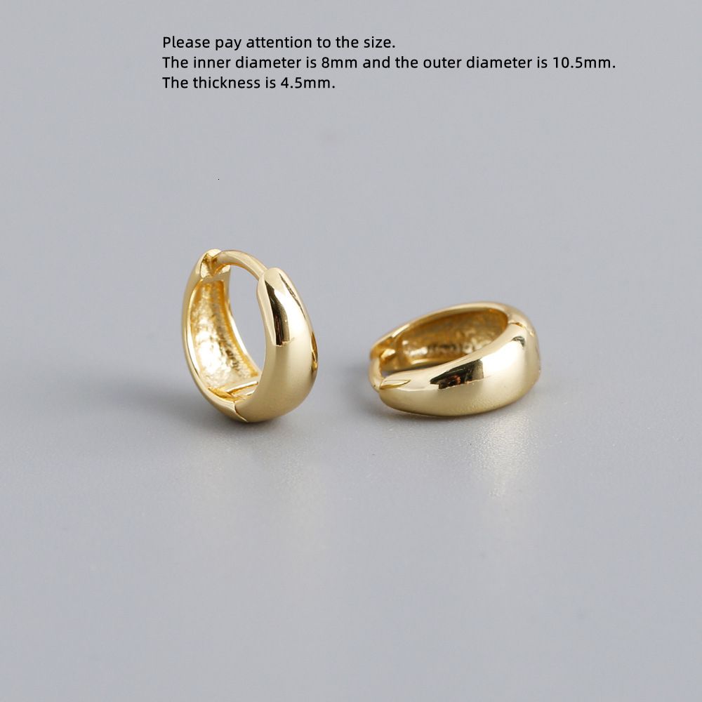 1 Pair Gold 8mm