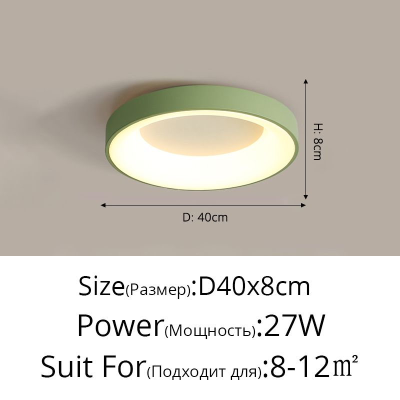 D40x8cm 27W varm vit ingen fjärrkontroll