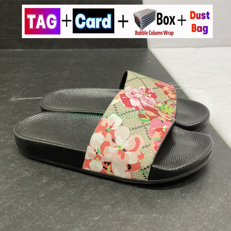 Designer Floral Leather Slides For Men And Women Luxurious Black