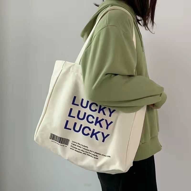 Lucky X Alphabet Canvas Bag