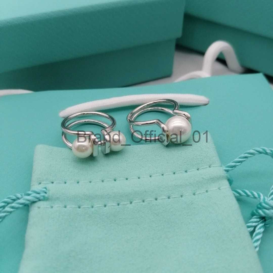Fashion designer European Brand Gold Plated HardWear Ring Pearl Ring Vintage Charms Rings for Wedding Party Finger Costume Jewelry Size 6 8 x0809